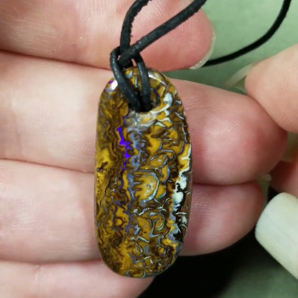 **SOLD** Unisex Australian Yowah Opal Necklace - Picture 9 of 12